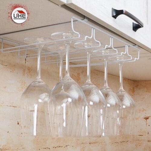 Under Cabinet Wine Cup Rack Holder Rack Metal in White
