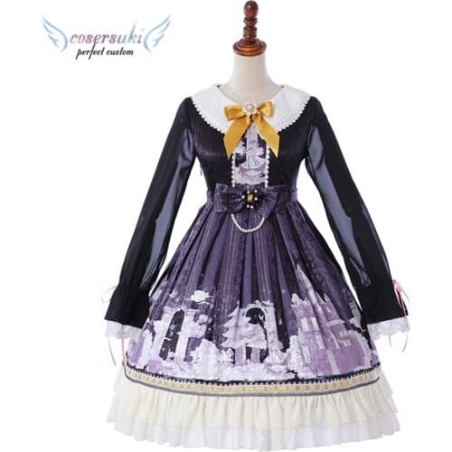 Daily clothes Sweet Love Lolita peakswoods ladybee snow girl long sleeve dress Lolita One Piece Dress