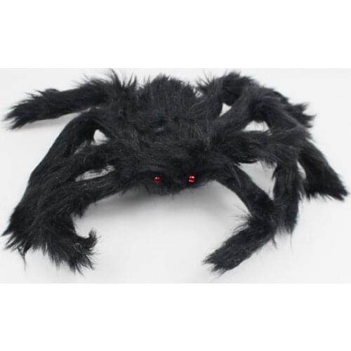 Christmas Spider Toy Easy-operating Spider Prop Vivid Red Eyes Black Spider Christmas Decor for Halloween