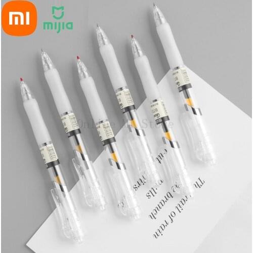 Xiaomi Youpin Guangbo 12pcs Retractable Gel Pen Black Ink Soft Rubber Grip 0.5mm Bullet Writing Ballpoint Pen For Office School