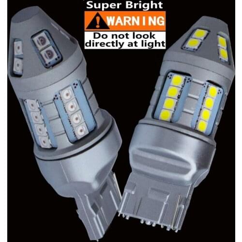 2PCS NEW Super Bright T20 7440 W21W WY21W 30 SMD 3030 LED Auto Brake Lamp Car Daytime Running Light Reverse Bulbs Turn Signals