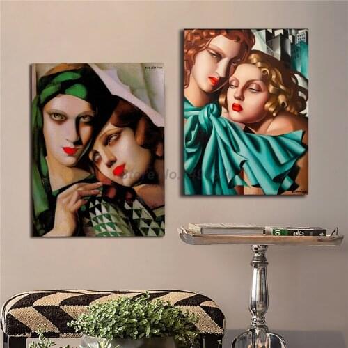 Tamara De Lempicka Poster Girl in Green Dress Oil Painting On Canvas Modern Art Decorative Wall Pictures Home Decoration