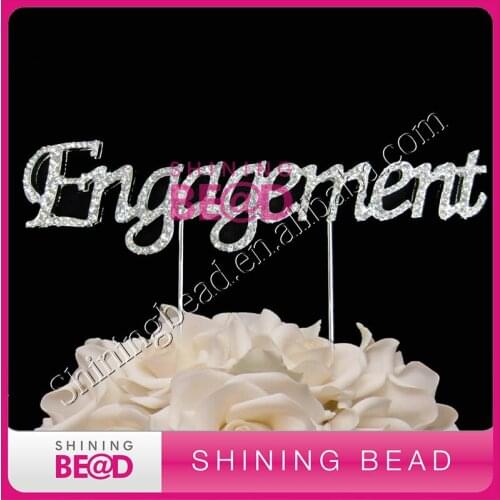 Engagement wedding cake topper,free shipping,wedding rhinestone love engagement cake topper,30pieces/lot,fall in love engagement