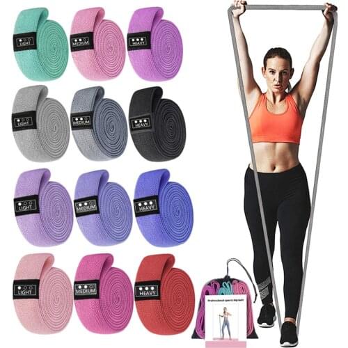 105lb Long Resistance Loop Band Set Unisex Fitness Yoga Elastic Bands Hip Circle Thigh Squat Band Workout Gym Equipment for Home