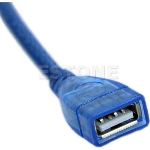 23cm Short USB 2.0 A Female To A Male Extension Cable Cord Blue QW
