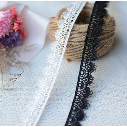 2 Yards Width 5cm Black White Embroidered Lace Fabric Bilateral Lace Applique Trim DIY Apparel Sewing Garment Home Textile Decor