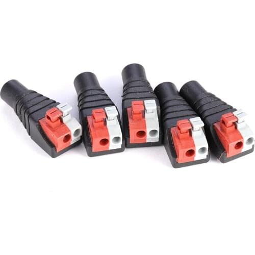 5.5*2.5mm Jack female wire connector terminal for 5V 12V Led Strip Light DC adapter connector light
