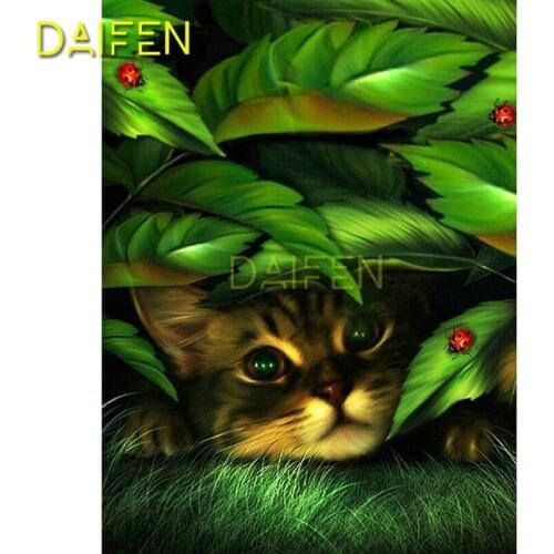 5D DIY Diamond embroidery Cross stitch Full Square Diamond painting cat Ladybug Full Round Diamond mosaic leave grass