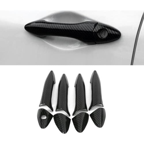 Car Accessories ABS Carbon Gate Door Handle Trim Frame Sticker Cover Decoration Moulding for Hyundai Elantra MD UD 2010-2015