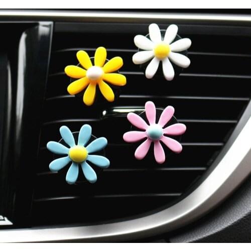 Car Styling Air Conditioning Outlet Vent Aroma Clip Air Freshener Solid Perfume Essential Oil Diffuser Small Flower Car Interior
