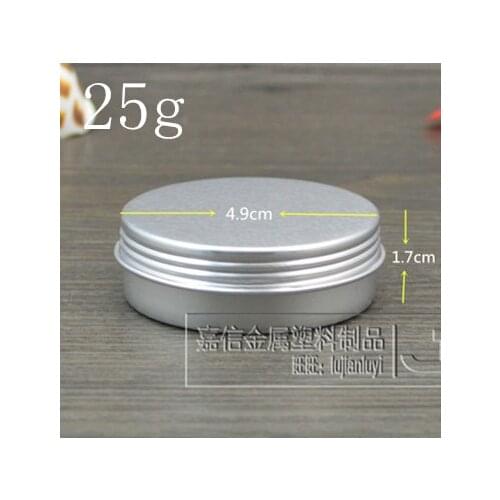 Free Shipping 25g/ml Silver Aluminum Empty Lucifugal Flat Bottle Jar Cream Eye Gel Pomade Bath Salt Empty Cosmetic Containers