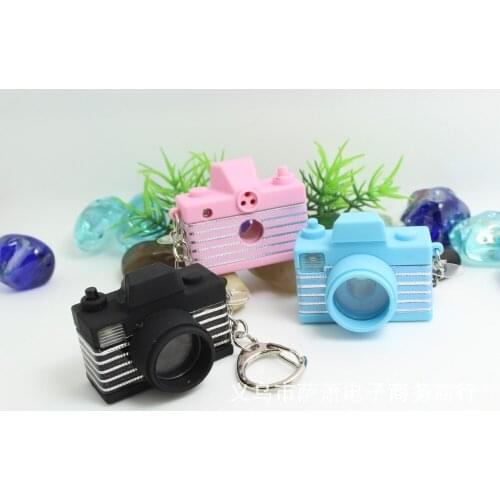 FREE SHIPPING BY DHL 200pcs/lot Plastic LED New 3D Digital Camera Shaped Keychains with Sound Novelty Toy Keyrings for Kids
