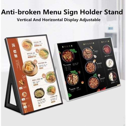A3 Safe Plastic Restaurant Menu Sign Holder Price Tag Holders For Countertop Acrylic Picture Frame Display Rack
