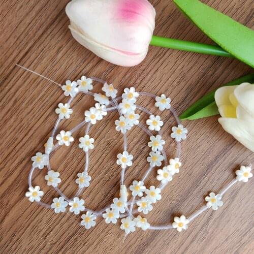 20Pcs/lot Natural Mother Of Pearl Shell Beads Yellow Daisy Flower Shell Beads For Gift Making DIY Necklace Bracelet Jewelry