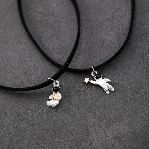 BOEYCJR Universe astronaut galaxy Necklace Chain Handmade Vintage Jewelry Pendant Collar Choker for Women Christmas Gift