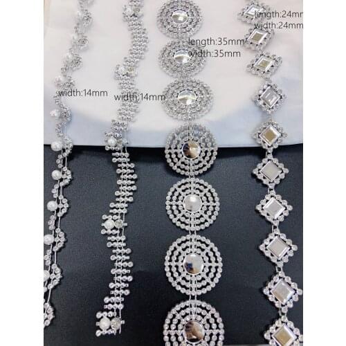1 yard diamond chain silver crystal chain stitching wedding dress decal footwear clothing accessories
