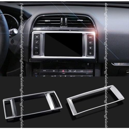 For Jaguar F-PACE 2016-2020 Silver Interior Dashboard Navigation Panel frame Cover Trim Car Accessories