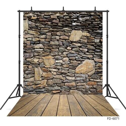 Brick Wall Wooden Floor Photo Background Computer Printed Photography Backdrop for Baby Children Portrait Pets Photoshoot Props