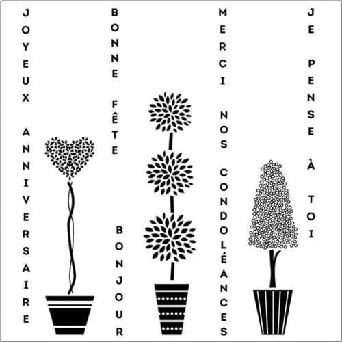 French Flower pot Text Silicone Clear Rubber Stamp Sheet Cling Scrapbooking DIY Cute Pattern Photo Album Paper Decoration