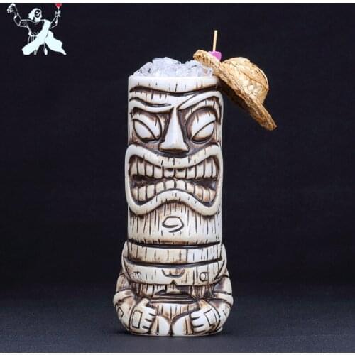 600ml The Statue Of Mackay Ceramic Cup Ceramic Tiki Mug Creative Porcelain Beer Wine Mug Cup Bar Tool