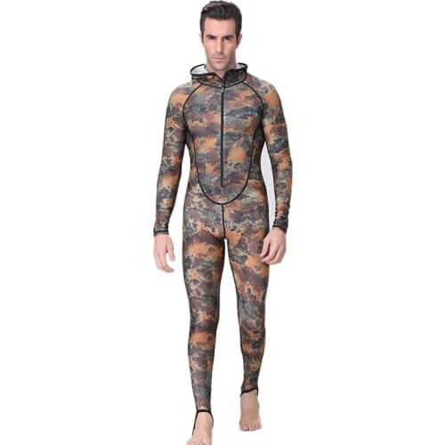 Dive&Sail Xl Spearfishing Couple Suit Camo Skin Dive Wetsuit One Piece With Hood Jump Uv Protection Men Diving Suit