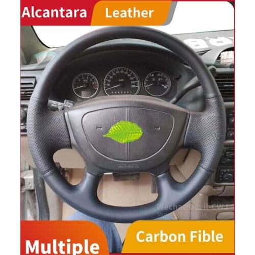 Alcantara leather steering wheel cover for Buick Larcosse Regal Royaum GL8 hand-sewn grip cover 2004-2008 2006 2007 Car interior