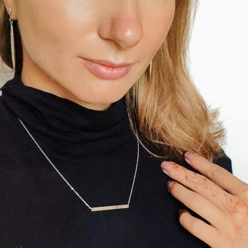 JUJIE Stylish Simple Stainless Steel Necklace for women Fashion Korean Style Necklaces Jewellery Statement Necklace