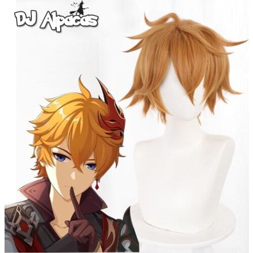 Game Genshin Impact Cosplay Halloween Tartaglia Childe Cosplay Wig Genshin Impact Tartaglia Cosplay Hair Accessories