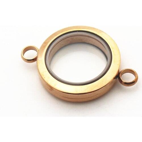 Rose Gold 30mm floating locket Stainless steel floating charms memory lockets for Hand catenary locket bracelet women jewelry