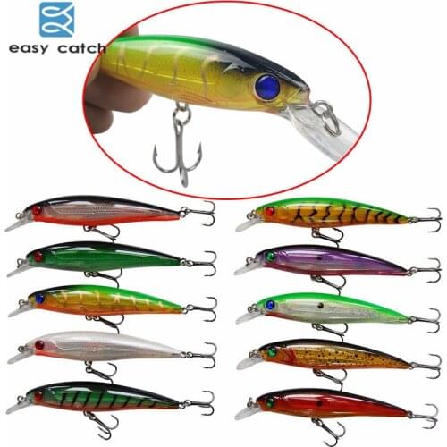 Easy Catch 10pcs 11cm 12.8g Lifelike Minnow Fishing Wobblers 3D Eyes Laser Sinking Hard Plastic Artificial Swimbait Lure Set