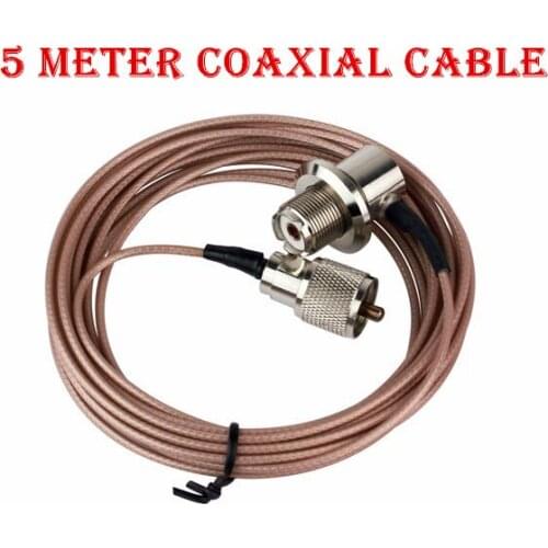 Pink 5 Meter Coaxial Cable UHF/PL-259 Male to Female for YAESU for ICOM for qyt 8900 7900D Mobile Radio Walkie Talkie Antenna