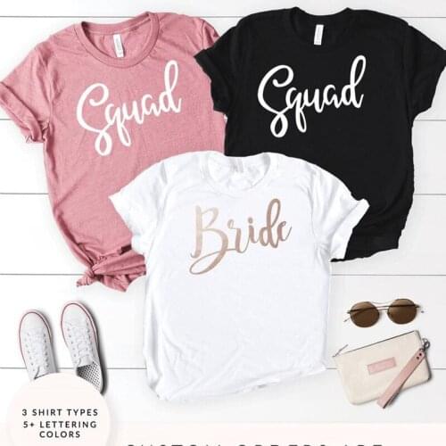 Party Shirts Brides Squad Tshirt Bridal Shirt Bridesmaid Graphic Tee Tops Team Bride Arrow Graphic T-shirts
