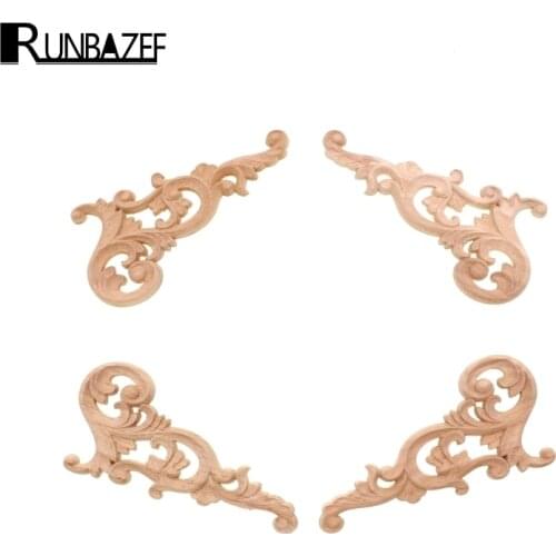 RUNBAZEF New European Style Woodcarving Decal Home Decoration Accessories Furniture Carved Applique Window Door Decor Wood