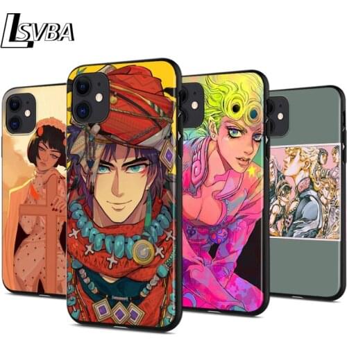 JOJO Bizarre Anime Anti-fall Silicone Phone Case For iPhone 11 Pro XS Max X XR 6S 6 7 8 Plus 5S Soft Black Cover Capa
