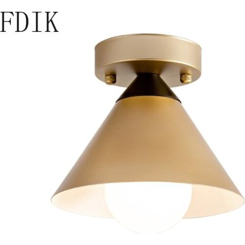 Modern Gold Metal Ceiling Lights Balcony Led Ceiling Lighting for Bedroom Kitchen Industrial Loft Decor Ceiling Lamp Fixtures