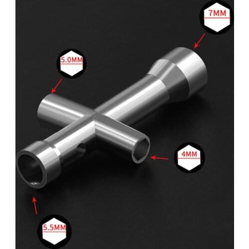 Mini M2 M2.5 M3 M4 Screw Nut Hexagonal Cross Wrench Sleeve Maintenance Tool 4 Size Cross Sleeve Wrench for MK8 E3D Nozzle