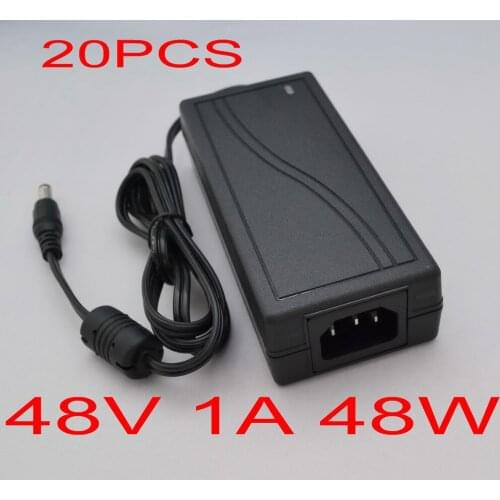 High quality 20PCS DC 48V 1A Switch power supply, 48W LED power adapter (5.5*2.1 or 5.5*2.5 )
