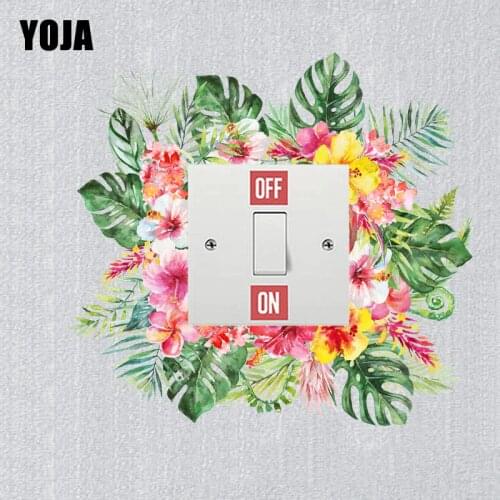 YOJA Colorful Flowers Around Switch Room Decorative Interesting Design PVC Wall Decal Beautiful 13SS0128