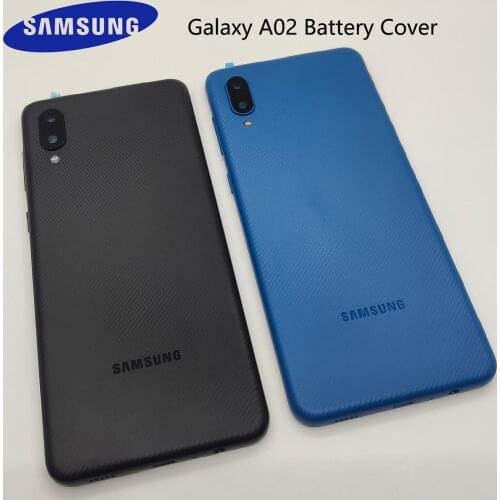 Samsung galaxy A02 Housing Battery Back Cover With Side button with Lens for Samsung A02 A 02 Door Rear Case Cover Replacement