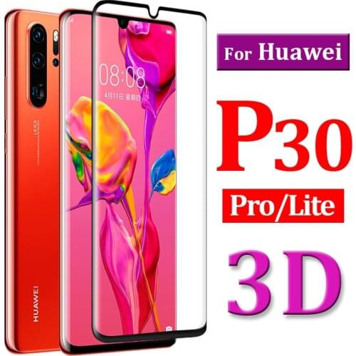 3D protective glass on the for Huawei p30 lite pro tempered glass huwei huaway huaweii p 30 p30pro p30lite light glass