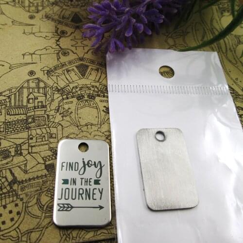 20pcs--"find joy in the journey"stainless steel charms 5 styles for choosing DIY Charms for necklace bracelets
