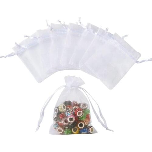 100pcs 10x8cm Organza Bags Jewelry Packaging Bags Wedding Party Decoration Drawable Bags Gift Pouches 10 colors F45