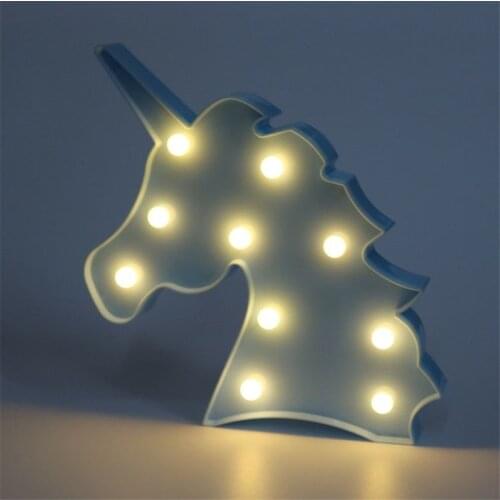 2019 Led Night Light Unicorn Animal Head Decoration Table Lamp Decoration Lamp Night Light Christmas Use Party Home
