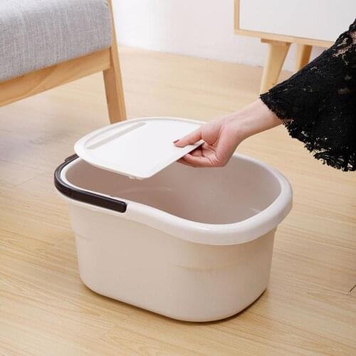 2020New Plastic Bucket with Handle Foot Bath Bucket Bathroom Foot Wash Basin Laundry Buckets Portable Water Container Large
