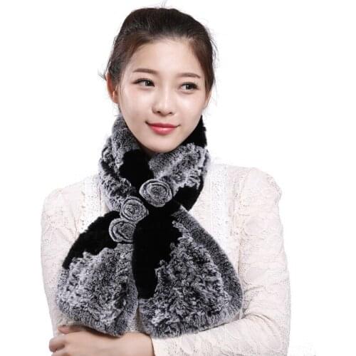 2021 Fur muffler scarf female thermal rex rabbit hair scarf rabbit fur muffler scarf winter