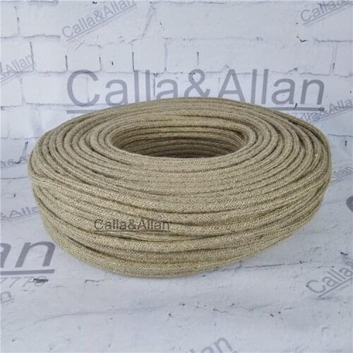 2x0.75 Vintage rope Wire Twisted Cable Retro Braided Electrical Wire DIY pendant lamp wire hemp rope vintage lamp cord