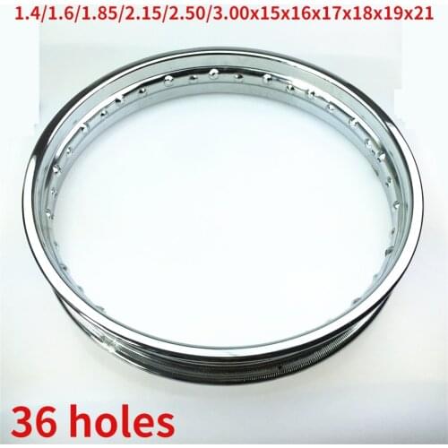 36 Holes Motorcycle Wheel Rim 2.15x17 Inch / 2.15x18 Inch 1.85x17 / 18 Steel Ring 1.4X21 1.4/1.6/1.85/2.15/2.50/3.00x15x16