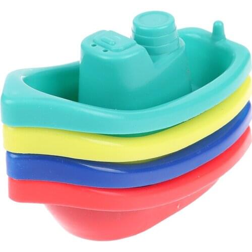 4Pieces Floating Ship Bathroom Kids Boats Bath Toys Water Play Educational Toys for Childrens Baby Shower