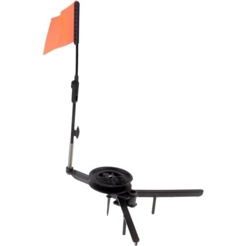 ABS Ice Fishing Tip-Up Ice Fishing Rod With Hole Cover And Orange Flag Winter Fishing Accessories pesca Dropshipping