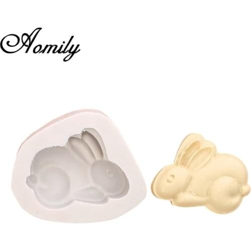 Aomily 3D Rabbit Fondant Silicone Moon Cake Mold Candle Sugar Craft Tool Chocolate Cake Mould Kitchen DIY Baking Decorating Tool